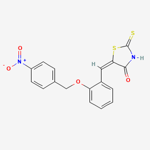 molecular formula C17H12N2O4S2 B4915049 (5E)-5-({2-[(4-NITROPHENYL)METHOXY]PHENYL}METHYLIDENE)-2-SULFANYLIDENE-1,3-THIAZOLIDIN-4-ONE 