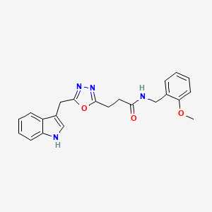 3-[5-(1H-indol-3-ylmethyl)-1,3,4-oxadiazol-2-yl]-N-(2-methoxybenzyl)propanamide