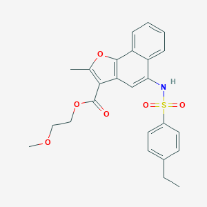 molecular formula C25H25NO6S B491508 2-Methoxyethyl 5-{[(4-ethylphenyl)sulfonyl]amino}-2-methylnaphtho[1,2-b]furan-3-carboxylate CAS No. 361179-82-0