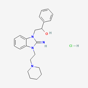 molecular formula C22H29ClN4O B4915110 2-[2-imino-3-(2-piperidin-1-ylethyl)benzimidazol-1-yl]-1-phenylethanol;hydrochloride 