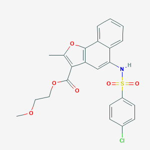 molecular formula C23H20ClNO6S B491512 2-Methoxyethyl 5-{[(4-chlorophenyl)sulfonyl]amino}-2-methylnaphtho[1,2-b]furan-3-carboxylate CAS No. 361179-83-1