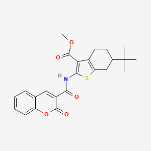 molecular formula C24H25NO5S B4915140 methyl 6-tert-butyl-2-{[(2-oxo-2H-chromen-3-yl)carbonyl]amino}-4,5,6,7-tetrahydro-1-benzothiophene-3-carboxylate 