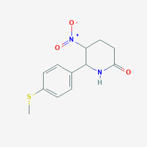 molecular formula C12H14N2O3S B4915152 6-[4-(Methylsulfanyl)phenyl]-5-nitropiperidin-2-one 