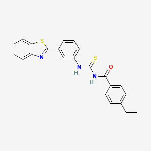 molecular formula C23H19N3OS2 B4915157 N-({[3-(1,3-benzothiazol-2-yl)phenyl]amino}carbonothioyl)-4-ethylbenzamide 