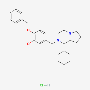 molecular formula C28H39ClN2O2 B4915164 1-cyclohexyl-2-[(3-methoxy-4-phenylmethoxyphenyl)methyl]-3,4,6,7,8,8a-hexahydro-1H-pyrrolo[1,2-a]pyrazine;hydrochloride 