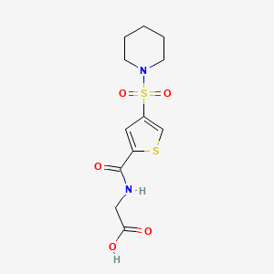 molecular formula C12H16N2O5S2 B4915170 2-[(4-Piperidin-1-ylsulfonylthiophene-2-carbonyl)amino]acetic acid 