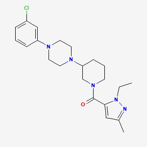 [3-[4-(3-Chlorophenyl)piperazin-1-yl]piperidin-1-yl]-(2-ethyl-5-methylpyrazol-3-yl)methanone