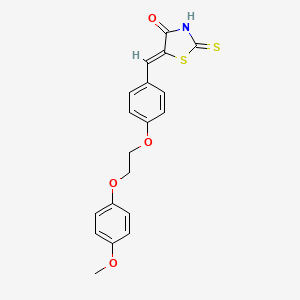 molecular formula C19H17NO4S2 B4915201 5-{4-[2-(4-methoxyphenoxy)ethoxy]benzylidene}-2-thioxo-1,3-thiazolidin-4-one 