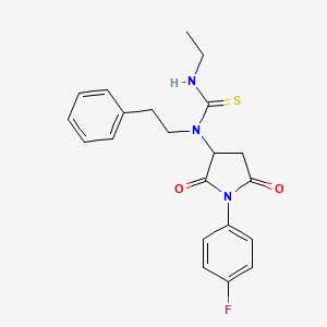 N'-ethyl-N-[1-(4-fluorophenyl)-2,5-dioxo-3-pyrrolidinyl]-N-(2-phenylethyl)thiourea