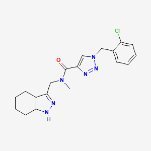 molecular formula C19H21ClN6O B4915210 1-(2-chlorobenzyl)-N-methyl-N-(4,5,6,7-tetrahydro-1H-indazol-3-ylmethyl)-1H-1,2,3-triazole-4-carboxamide 