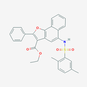 molecular formula C29H25NO5S B491524 Ethyl 5-{[(2,5-dimethylphenyl)sulfonyl]amino}-2-phenylnaphtho[1,2-b]furan-3-carboxylate CAS No. 494826-62-9