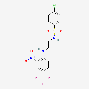 4-chloro-N-(2-{[2-nitro-4-(trifluoromethyl)phenyl]amino}ethyl)benzenesulfonamide