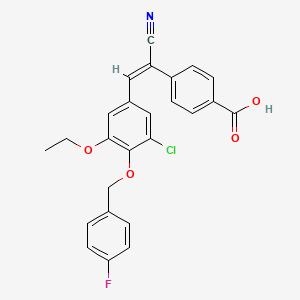 4-[(E)-2-[3-chloro-5-ethoxy-4-[(4-fluorophenyl)methoxy]phenyl]-1-cyanoethenyl]benzoic acid