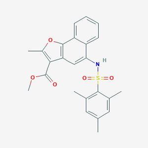 molecular formula C24H23NO5S B491527 Methyl 5-[(mesitylsulfonyl)amino]-2-methylnaphtho[1,2-b]furan-3-carboxylate CAS No. 421580-05-4