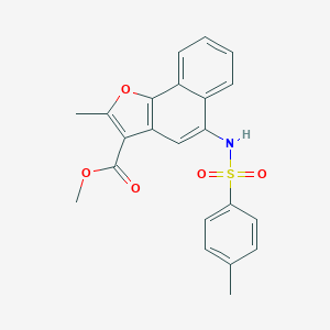 molecular formula C22H19NO5S B491529 Methyl 2-methyl-5-{[(4-methylphenyl)sulfonyl]amino}naphtho[1,2-b]furan-3-carboxylate CAS No. 442553-83-5