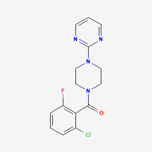 molecular formula C15H14ClFN4O B4915303 (2-CHLORO-6-FLUOROPHENYL)[4-(2-PYRIMIDINYL)PIPERAZINO]METHANONE 