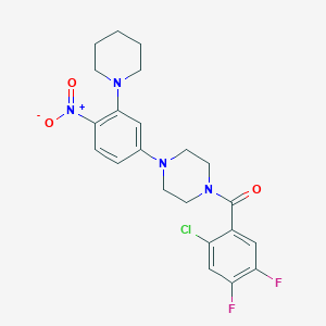 molecular formula C22H23ClF2N4O3 B4915306 1-(2-CHLORO-4,5-DIFLUOROBENZOYL)-4-[4-NITRO-3-(PIPERIDIN-1-YL)PHENYL]PIPERAZINE 