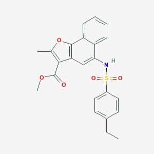 molecular formula C23H21NO5S B491531 Methyl 5-{[(4-ethylphenyl)sulfonyl]amino}-2-methylnaphtho[1,2-b]furan-3-carboxylate CAS No. 421580-07-6