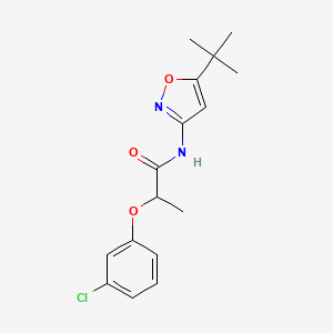 molecular formula C16H19ClN2O3 B4915326 N-(5-tert-butyl-1,2-oxazol-3-yl)-2-(3-chlorophenoxy)propanamide 