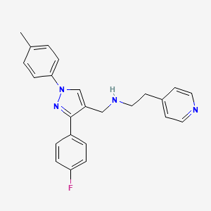 N-{[3-(4-fluorophenyl)-1-(4-methylphenyl)-1H-pyrazol-4-yl]methyl}-2-(4-pyridinyl)ethanamine