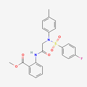 molecular formula C23H21FN2O5S B4915348 methyl 2-{[N-[(4-fluorophenyl)sulfonyl]-N-(4-methylphenyl)glycyl]amino}benzoate 