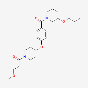 molecular formula C24H36N2O5 B4915355 1-(4-{[1-(3-methoxypropanoyl)-4-piperidinyl]oxy}benzoyl)-3-propoxypiperidine 