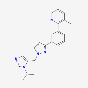 molecular formula C22H23N5 B4915374 2-(3-{1-[(1-isopropyl-1H-imidazol-5-yl)methyl]-1H-pyrazol-3-yl}phenyl)-3-methylpyridine 