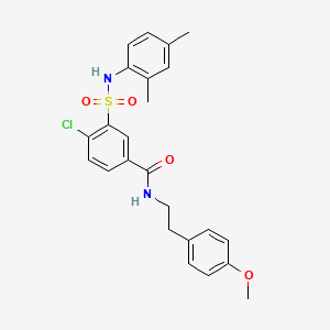 molecular formula C24H25ClN2O4S B4915377 4-chloro-3-[(2,4-dimethylphenyl)sulfamoyl]-N-[2-(4-methoxyphenyl)ethyl]benzamide 