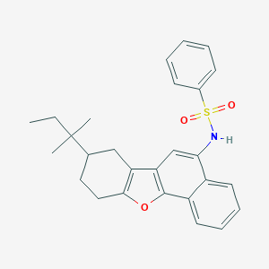 molecular formula C27H29NO3S B491539 N-(8-(tert-pentyl)-7,8,9,10-tetrahydronaphtho[1,2-b]benzofuran-5-yl)benzenesulfonamide CAS No. 406474-41-7