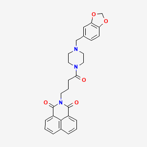 2-{4-[4-(1,3-benzodioxol-5-ylmethyl)-1-piperazinyl]-4-oxobutyl}-1H-benzo[de]isoquinoline-1,3(2H)-dione