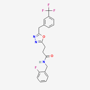 N-(2-fluorobenzyl)-3-{5-[3-(trifluoromethyl)benzyl]-1,3,4-oxadiazol-2-yl}propanamide