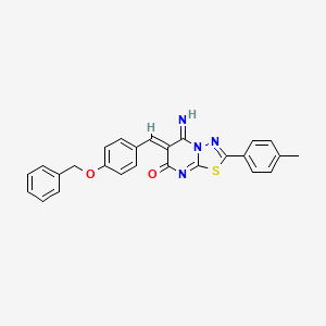 (6Z)-6-[4-(benzyloxy)benzylidene]-5-imino-2-(4-methylphenyl)-5,6-dihydro-7H-[1,3,4]thiadiazolo[3,2-a]pyrimidin-7-one