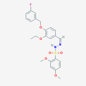 N'-{3-ethoxy-4-[(3-fluorobenzyl)oxy]benzylidene}-2,4-dimethoxybenzenesulfonohydrazide