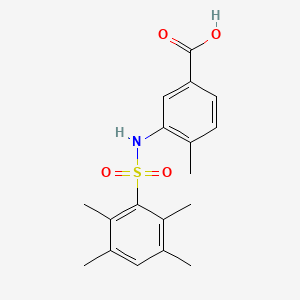 molecular formula C18H21NO4S B4915487 4-Methyl-3-[(2,3,5,6-tetramethylphenyl)sulfonylamino]benzoic acid 