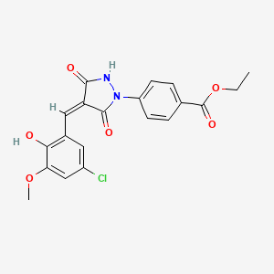 ethyl 4-[(4Z)-4-(5-chloro-2-hydroxy-3-methoxybenzylidene)-3,5-dioxopyrazolidin-1-yl]benzoate