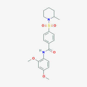 molecular formula C21H26N2O5S B4915517 N-(2,4-dimethoxyphenyl)-4-[(2-methyl-1-piperidinyl)sulfonyl]benzamide 