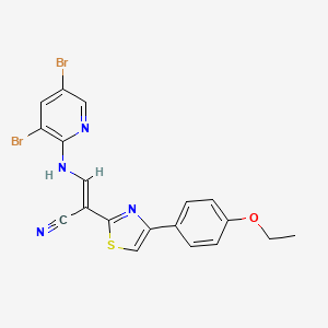 molecular formula C19H14Br2N4OS B4915524 (E)-3-[(3,5-dibromopyridin-2-yl)amino]-2-[4-(4-ethoxyphenyl)-1,3-thiazol-2-yl]prop-2-enenitrile 