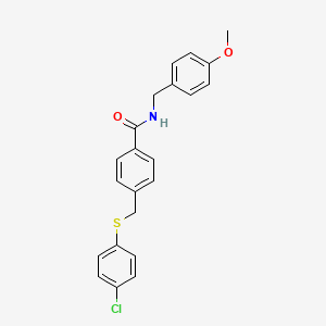 4-{[(4-chlorophenyl)thio]methyl}-N-(4-methoxybenzyl)benzamide