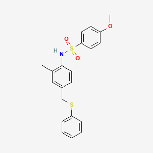 4-methoxy-N-{2-methyl-4-[(phenylthio)methyl]phenyl}benzenesulfonamide