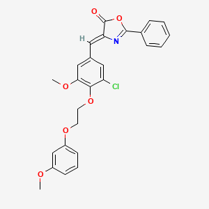 4-{3-chloro-5-methoxy-4-[2-(3-methoxyphenoxy)ethoxy]benzylidene}-2-phenyl-1,3-oxazol-5(4H)-one