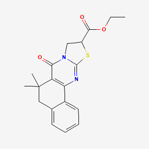 ethyl 6,6-dimethyl-7-oxo-5,7,9,10-tetrahydro-6H-benzo[h][1,3]thiazolo[2,3-b]quinazoline-10-carboxylate