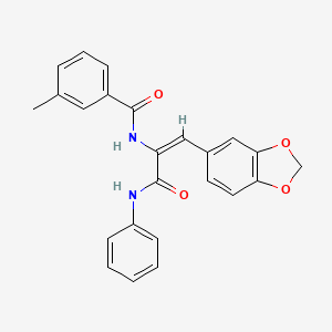 N-[(E)-3-anilino-1-(1,3-benzodioxol-5-yl)-3-oxoprop-1-en-2-yl]-3-methylbenzamide