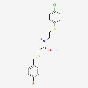 2-{[(4-BROMOPHENYL)METHYL]SULFANYL}-N-{2-[(4-CHLOROPHENYL)SULFANYL]ETHYL}ACETAMIDE