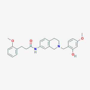 molecular formula C27H30N2O4 B4915653 N-[2-[(2-hydroxy-4-methoxyphenyl)methyl]-3,4-dihydro-1H-isoquinolin-7-yl]-3-(2-methoxyphenyl)propanamide 