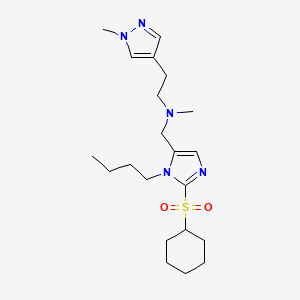 N-[(3-butyl-2-cyclohexylsulfonylimidazol-4-yl)methyl]-N-methyl-2-(1-methylpyrazol-4-yl)ethanamine