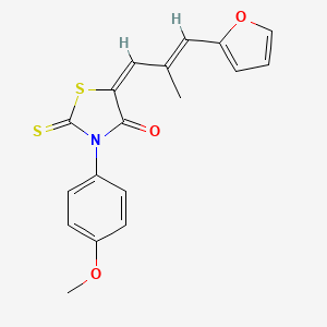 5-[3-(2-furyl)-2-methyl-2-propen-1-ylidene]-3-(4-methoxyphenyl)-2-thioxo-1,3-thiazolidin-4-one