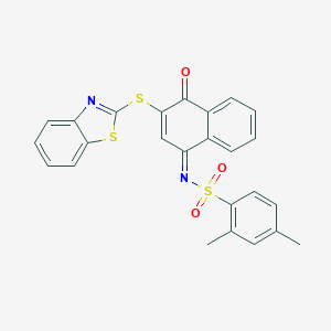 molecular formula C25H18N2O3S3 B491571 (Z)-N-(3-(benzo[d]thiazol-2-ylthio)-4-oxonaphthalen-1(4H)-ylidene)-2,4-dimethylbenzenesulfonamide CAS No. 518322-26-4