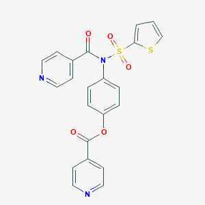molecular formula C22H15N3O5S2 B491572 4-[Isonicotinoyl(2-thienylsulfonyl)amino]phenyl isonicotinate CAS No. 518330-11-5
