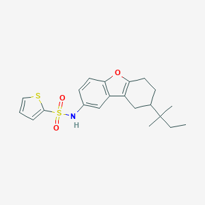 molecular formula C21H25NO3S2 B491574 N-[8-(2-methylbutan-2-yl)-6,7,8,9-tetrahydrodibenzofuran-2-yl]thiophene-2-sulfonamide CAS No. 518330-16-0