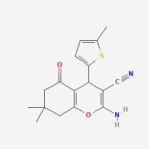 2-amino-7,7-dimethyl-4-(5-methyl(2-thienyl))-5-oxo-4H-6,7,8-trihydrochromene-3-carbonitrile